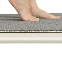 Anti-Slip Shower Loofah Bathroom Bath Mat Carpet Water Drains 44 x 75cm -Grey