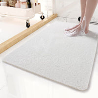 Anti-Slip Shower Loofah Bathroom Bath Mat Carpet Water Drains 44 x 75cm -White