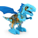 Kids Walking Spray Dinosaur Toys Electronic Dinosaur with Lighting -Blue