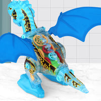 Kids Walking Spray Dinosaur Toys Electronic Dinosaur with Lighting -Blue