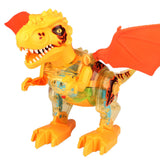 Kids Walking Spray Dinosaur Toys Electronic Dinosaur with Lighting -Yellow
