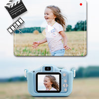 Mini Digital Children Camera 1080P Dual Lens Camera Toy Kids Gift -Blue