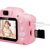 Mini Digital Children Camera 1080P Dual Lens Camera Toy Kids Gift -Pink