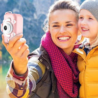 Mini Digital Children Camera 1080P Dual Lens Camera Toy Kids Gift -Pink