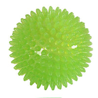 Set of 2 Pcs Pet Dog Squeaky Toys Spiky Dog Balls Cleaning Teeth Chewing Toys -Blue and Green