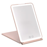 Touch Screen Makeup Mirror with 10X Magnifying Round Mirror USB Rechargeable Cosmetic Mirror Portable Make Up Mirrors-Rose Gold