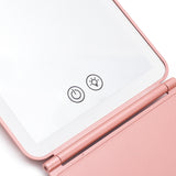 Touch Screen Makeup Mirror with 10X Magnifying Round Mirror USB Rechargeable Cosmetic Mirror Portable Make Up Mirrors-Rose Gold