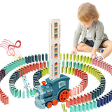 Domino Electric Train Toy Set with Sound Kids Construction Stacking Toys-Blue