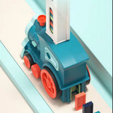 Domino Electric Train Toy Set with Sound Kids Construction Stacking Toys-Blue