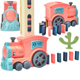 Domino Electric Train Toy Set with Sound Kids Construction Stacking Toys-Pink