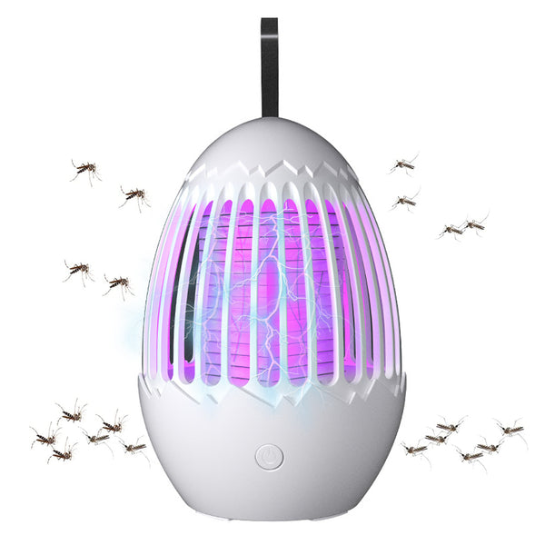 Mosquito Catcher Lamp Mosquito Killer Electric LED Light Mosquito Zapper Trap USB Rechargeable-White