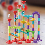 93pcs Elevator Marble Run Race Learning Toy Games Block DIY Maze Ball Track Set