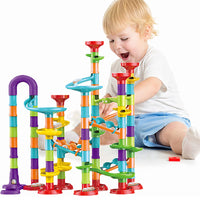 113pcs Elevator Marble Run Race Learning Toy Games Block DIY Maze Ball Track Set