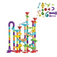 113pcs Elevator Marble Run Race Learning Toy Games Block DIY Maze Ball Track Set