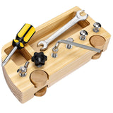 Busy Bus Nuts Screw Driver Wooden Board Sensory Kids Learning Toy