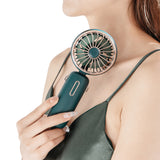 Mini Fan Speeds Adjustable Rechargeable Electric Desktop Fan Handheld Fan with Hanging Rope-Green