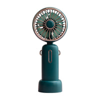 Mini Fan Speeds Adjustable Rechargeable Electric Desktop Fan Handheld Fan with Hanging Rope-Green