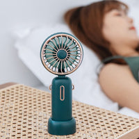 Mini Fan Speeds Adjustable Rechargeable Electric Desktop Fan Handheld Fan with Hanging Rope-Green