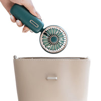 Mini Fan Speeds Adjustable Rechargeable Electric Desktop Fan Handheld Fan with Hanging Rope-Green