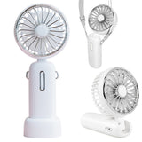 Mini Fan Speeds Adjustable Rechargeable Electric Desktop Fan Handheld Fan with Hanging Rope-White