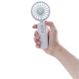 Mini Fan Speeds Adjustable Rechargeable Electric Desktop Fan Handheld Fan with Hanging Rope-White