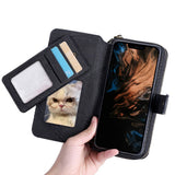 For iPhone 14 Series Women Wallet Case Flip Detachable with Card Holder Phone Cover Purse