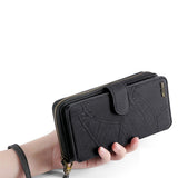 For iPhone 14 Series Women Wallet Case Flip Detachable with Card Holder Phone Cover Purse