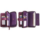 For iPhone 14 Series Women Wallet Case Flip Detachable with Card Holder Phone Cover Purse Wine Red