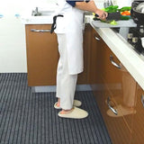 Solid Color Stripe Kitchen Mat Simplicity Anti-Slip Entrance Doormat Bathroom Long Strip Mats Table Floor Mat Large Size-Dark Gray