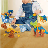 4 Pcs Set Take Apart Dinosaur Toys DIY Assembling Dinosaur Toys Learning Gift
