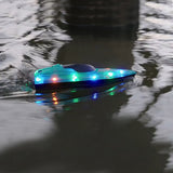 Kids RC Boats with LED Light 2.4GHz 15KM/H Speed Racing Remote Control Ship