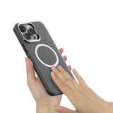 For iPhone 14 Pro Max Magnetic Magsafe Case Shockproof Case Cover-Transparent Black