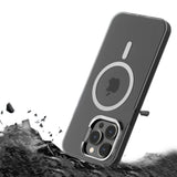 For iPhone 14 Pro Max Magnetic Magsafe Case Shockproof Case Cover-Transparent Black