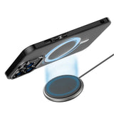 For iPhone 14 Plus Magnetic Magsafe Case Shockproof Case Cover-Transparent Black
