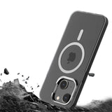 For iPhone 14 Magnetic Magsafe Case Shockproof Case Cover-Transparent Black