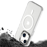 For iPhone 14 Plus Magnetic Magsafe Case Shockproof Case Cover-Transparent