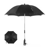 Baby Strollers Umbrella with Adjustable Clamp Sun Shade Umbrella for Trolley-Black