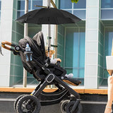 Baby Strollers Umbrella with Adjustable Clamp Sun Shade Umbrella for Trolley-Black