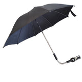 Baby Strollers Umbrella with Adjustable Clamp Sun Shade Umbrella for Trolley-Black