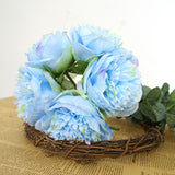 1 x 5 Heads Artificial Flower Fake Peonies Silk Home Wedding Party Decor-Blue