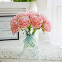 1 x 5 Heads Artificial Flower Fake Peonies Silk Home Wedding Party Decor-Pink
