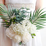 1 x 5 Heads Artificial Flower Fake Peonies Silk Home Wedding Party Decor-White