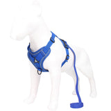 Reflective Dog Harness Lead Set No Pull Adjustable Pet Vest Leash Puppy S-Blue