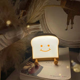 Rechargeable Night Light Toast Bread LED Night Lamp Portable Bedroom Bedside Bed Lamp-Style 3
