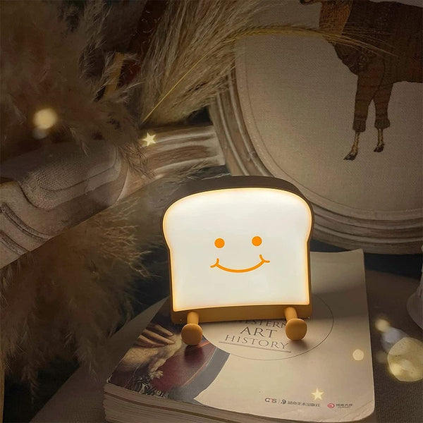 Rechargeable Night Light Toast Bread LED Night Lamp Portable Bedroom Bedside Bed Lamp-Style 3