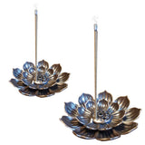 Set of 4Pcs Alloy Lotus Incense Burner Incense Stick Holder Burner Plate Lotus Censer Spiritual Meditation Decor