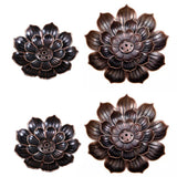 Set of 4Pcs Alloy Lotus Incense Burner Incense Stick Holder Burner Plate Lotus Censer Spiritual Meditation Decor