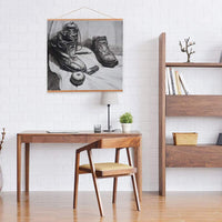 Magnetic Teak Wood Poster Frame Painting Scroll Photo Picture Hanger