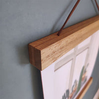 Magnetic Teak Wood Poster Frame Painting Scroll Photo Picture Hanger