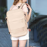Large Travel Backpack Hiking Backpack Outdoor Gym Bag Mommy Bag-Beige